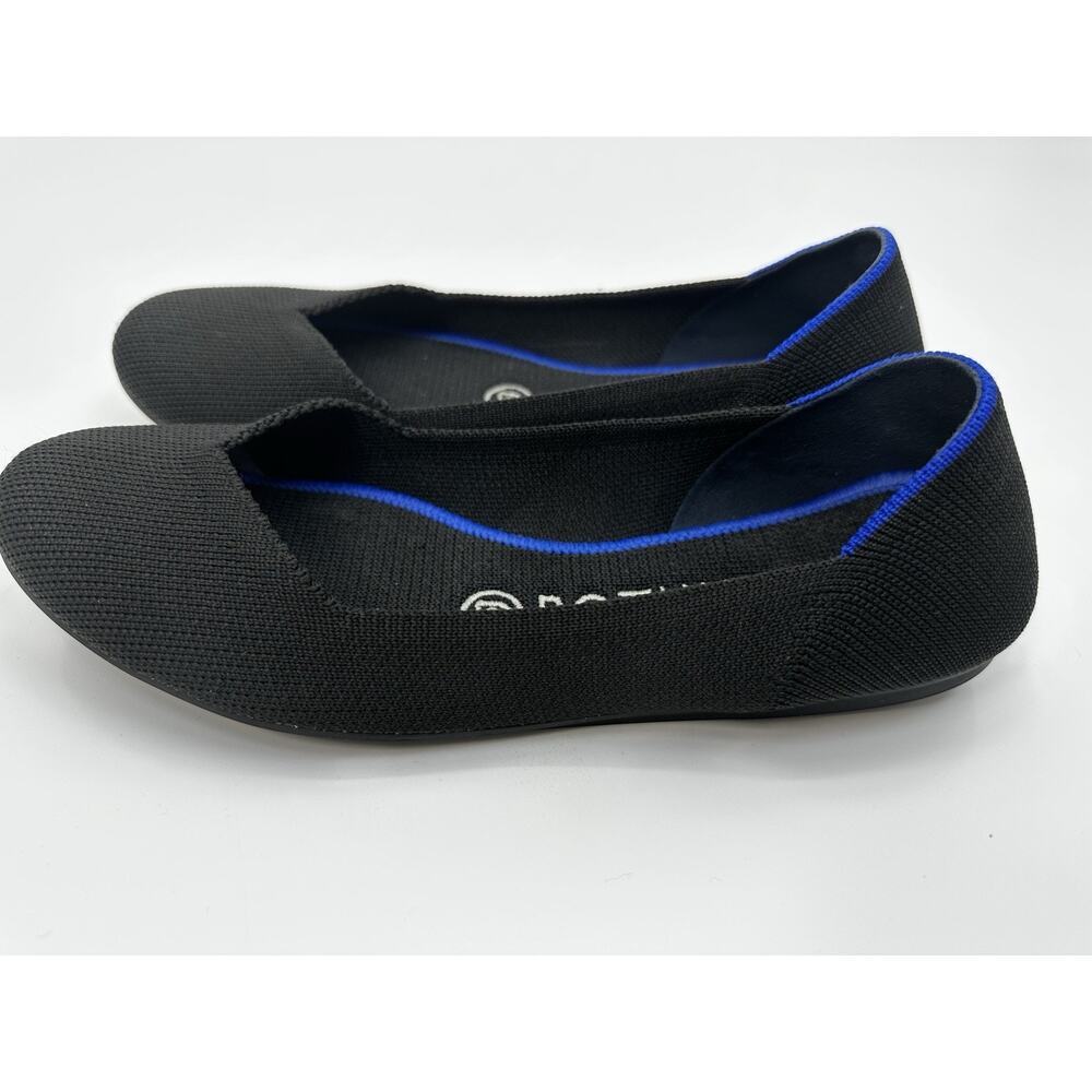 Rothy’s Womens The Point Black Flats Shoes Size 7 Knit Washable - Picture 4 of 7